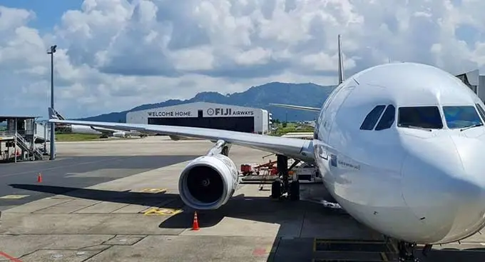 Island of Namuka-i-Lau, A330, at the Nadi International Airport.
