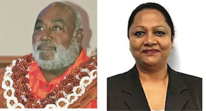 Minister for Fisheries Semi Koroilavesau, with Premila Kumar, Minister for Tourism and Trade.