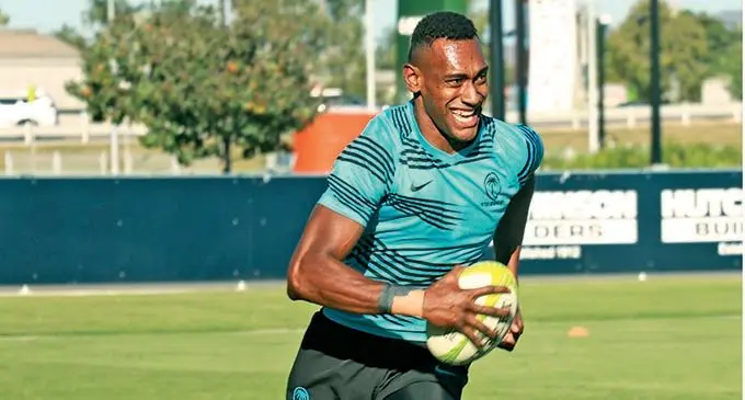 Fiji Airways Fijian 7s lanky forward, Joseva Talacolo, will be our go-to-man at the restarts in this weekend’s Dubai Sevens tournament.  Talacolo is making his debut in the HSBC World Sevens Series.   Photo: Oceania Rugby