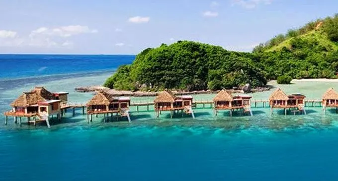 The beautiful overwater bures is a sight to see at Likuliku Island Resort. 