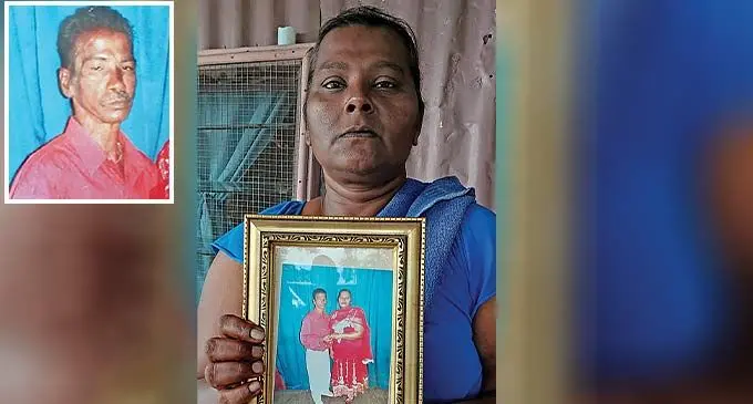 Satya Wati holds a photograph of her late husband, Tej Ram, at her Varadoli home in Ba on December 11, 2022. Photo: Nicolette Chambers/ Inset: The late, Tej Ram.