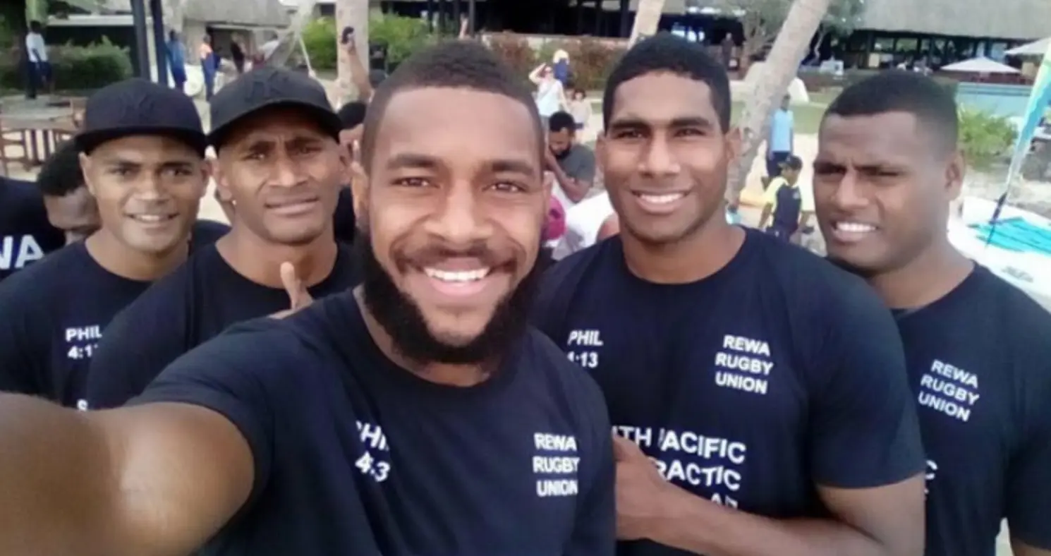 The late Josua Lalauvaki with his Rewa Rugby Union team mates.