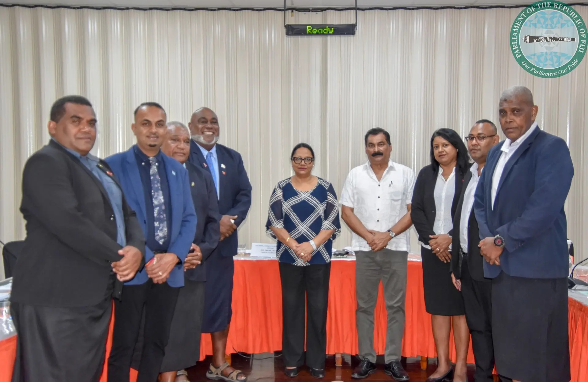 Members of the Standing Committee on Economic Affairs and representatives of the Fiji Trades Union Congress in Parliament on October 13, 2025.