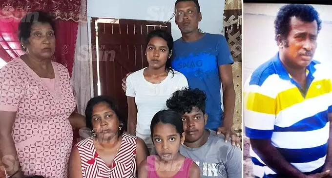 From left to right: Meena Reddy (second from left) with the family at their home in Nadovi at Sonaisali Road in Nadi (right) and the late Arun Reddy (left). Photo: Mereleki Nai
