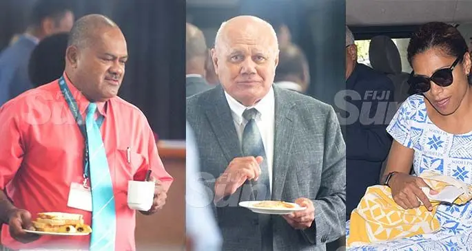SODELPA Members of Parliament Peceli Vosanibola  and Viliame Gavoka join other members of the Opposition in their chambers after staying away from a Parliament sitting again on February 19, 2020. Photos: Ronald Kumar