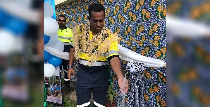 Minister for Lands and Mineral Resources Filimoni Vosarogo commissioned the borehole water project at Qelemumu Village in Labasa on January 19, 2023. Photo: Shratika Naidu