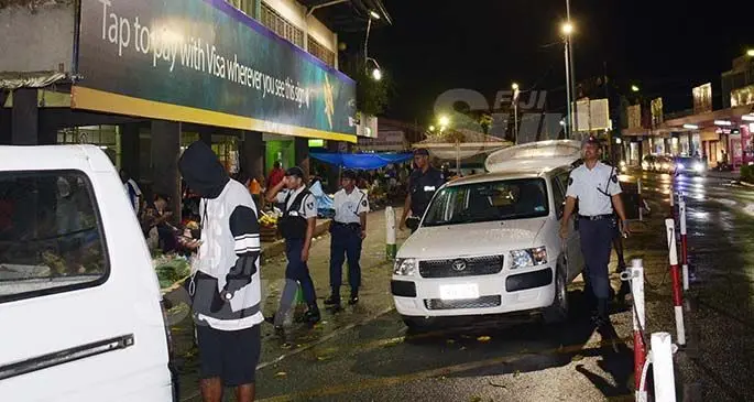 Police officers on patrol in Suva on December 31, 2019. Photo: Ronald Kumar