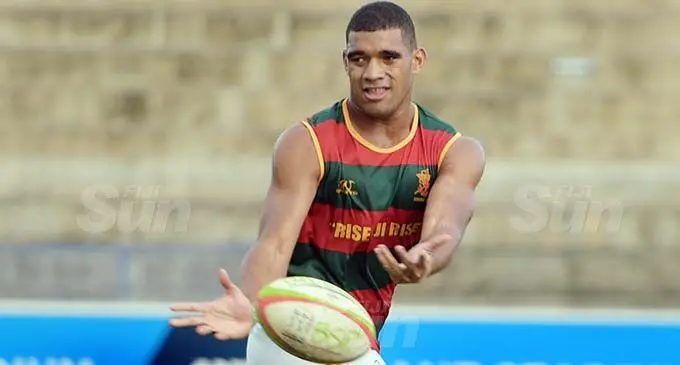 Fiji Airways Fijian 7s captain Meli Derenalagi during a training session with the Army 7s team. Photo: Ronald Kumar