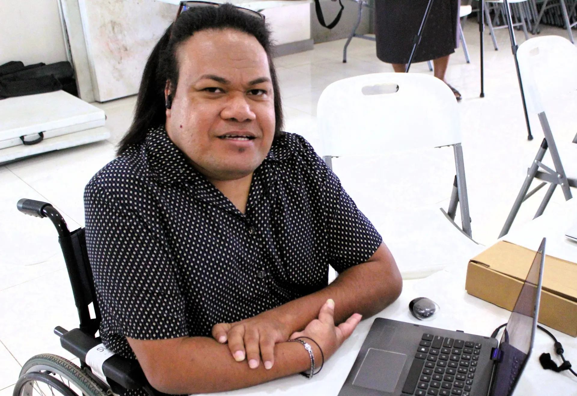 Fiji Disabled People's Federation programme coordinator for disaster risk management, Jay Nasilasila, during the Community Based Disaster Risk Management (CBDRM) training in Labasa on November 10, 2025.