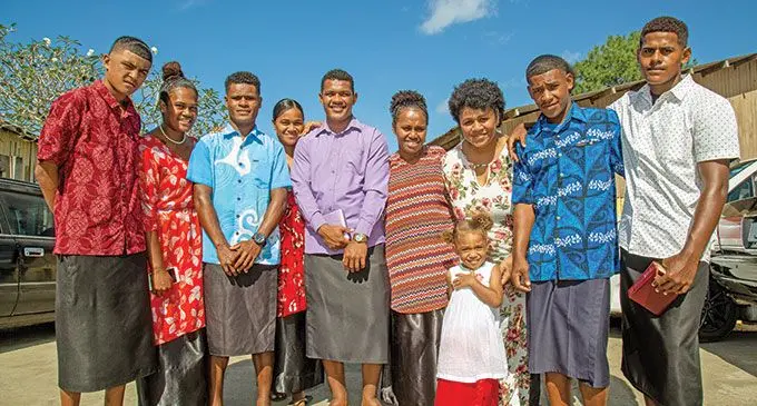 Youths of Matata, Valenicina Settlement in Lami (from left): Peni Maseinawa, Ruthy Ranadi, Jone Tubuya, Seini Rowena, Petero Waqanitabua, Nina Bigita, Josafini Masi, Wili Tabeta, Rupeni Sevu and little Rosi Grace (front) on June 5,2022.  Photo: Leon Lord