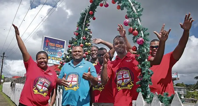 Getting into the festive mood, Tiko Kece Taxi drivers in Nabua put up Christmas tree and decorated their taxi base as Fiji enters the festive session. Photo: Ronald Kumar