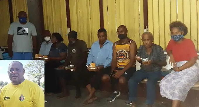 Feeding homeless people in the streets of Lautoka. Insert: Club president Josateki Labalaba. Photo: Salote Qalubau