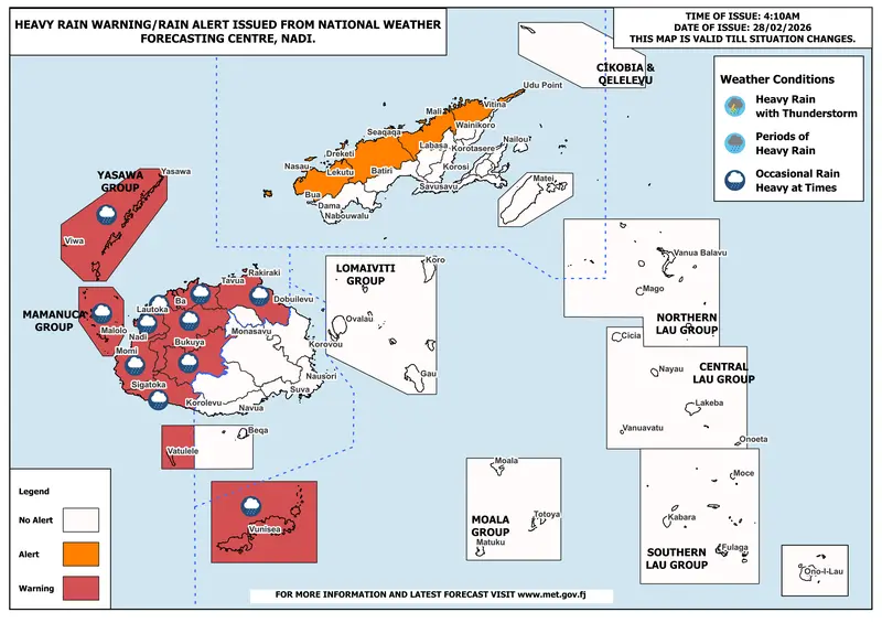 Heavy rain warning in force as TC Urmil tracks near Fiji