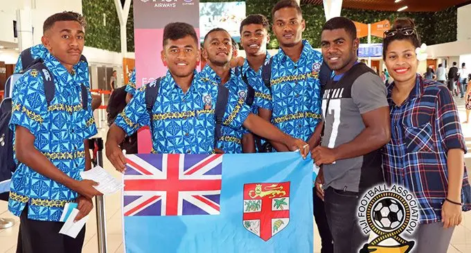 Vodafone Fijian Under-17 players at Nadi International Airport on April 24, 2019. Photo: Fiji FA Media