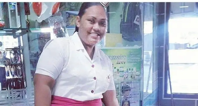 AnnMary Raduva of Adi Cakobau School dropping of some toiletries for her fellow students.