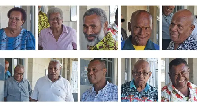 From top left: Nanise Nagusuca, Sulueti Waqalala, Samuela Ligabalavu, Ulaiyasi Tuivomo and Mikaele Gonerara outside court after their appeal withdrawal case hearing on February 18, 2020.   From bottom left: Emosi Toga, Sailasa Malani, Laisiasa Mocevakaca, Josefa Natau and Waisea Dualima outside court after their appeal withdrawal case hearing on February 18, 2020.  Photos: Ronald Kumar