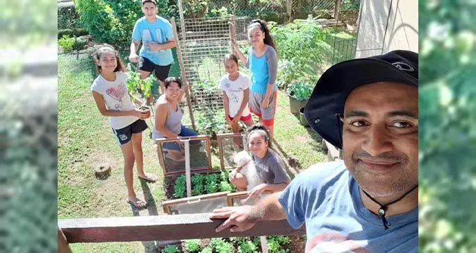Viliame Leqanidruaivalu with his family at their home in Nadi.