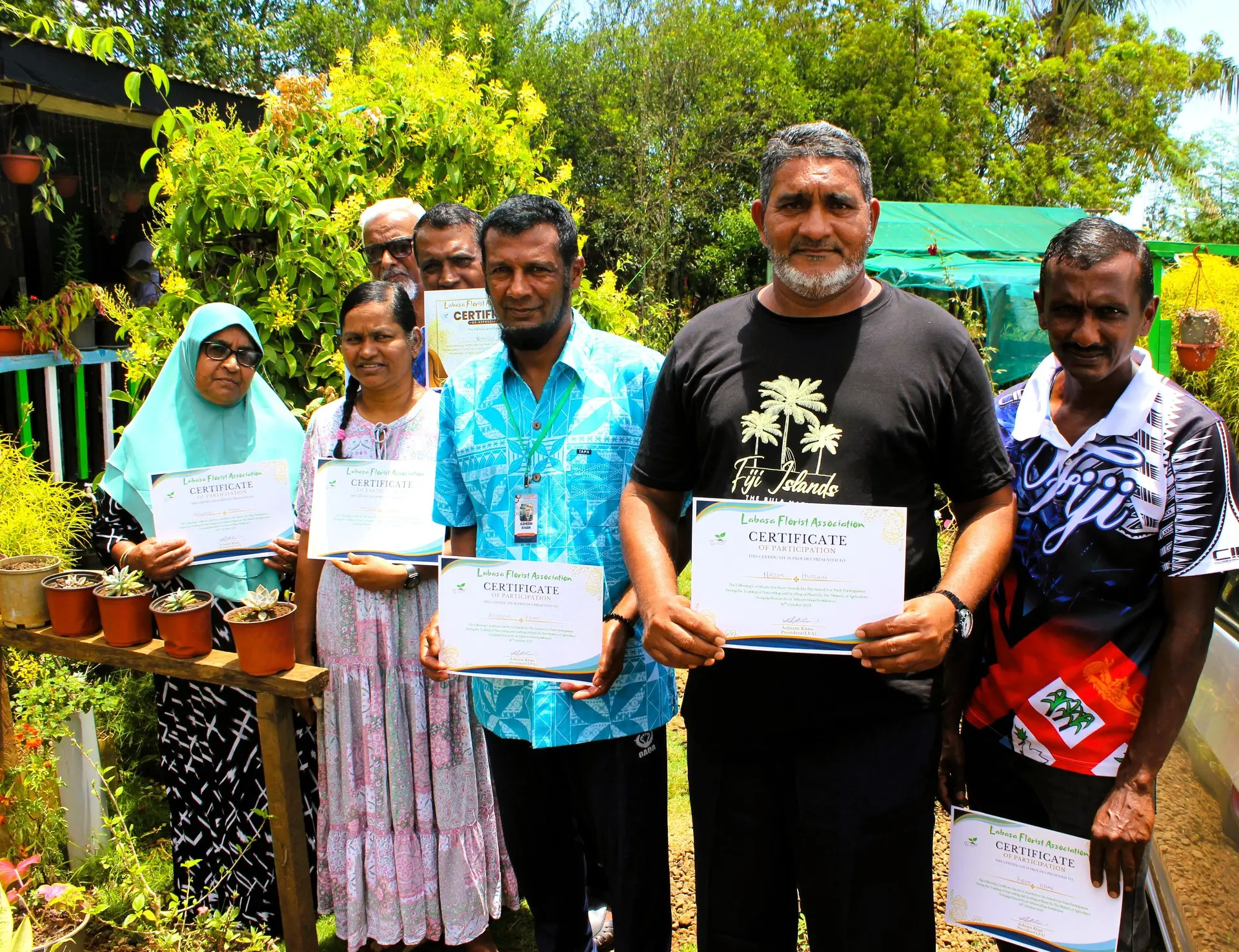 The Labasa Florist Association members after completing their marcotting/grafting training at Wailevu, Labasa recently. 
