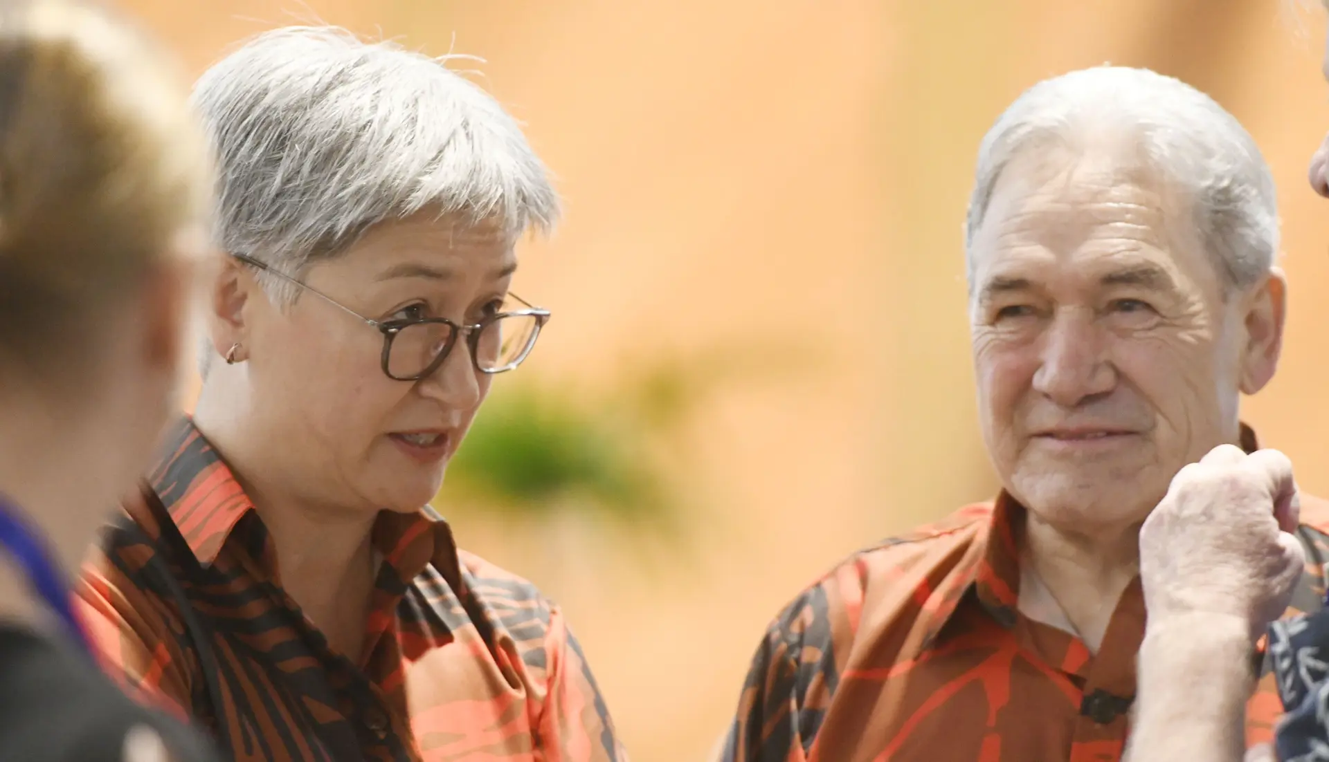 Australian Foreign Affairs Minister, Penny Wong and New Zealand Foreign Affairs Minister, Winston Peters during the 2025 Forum Foreign Ministers’ Meeting at the Pacific Islands Secretariat in Suva on August 14, 2025.