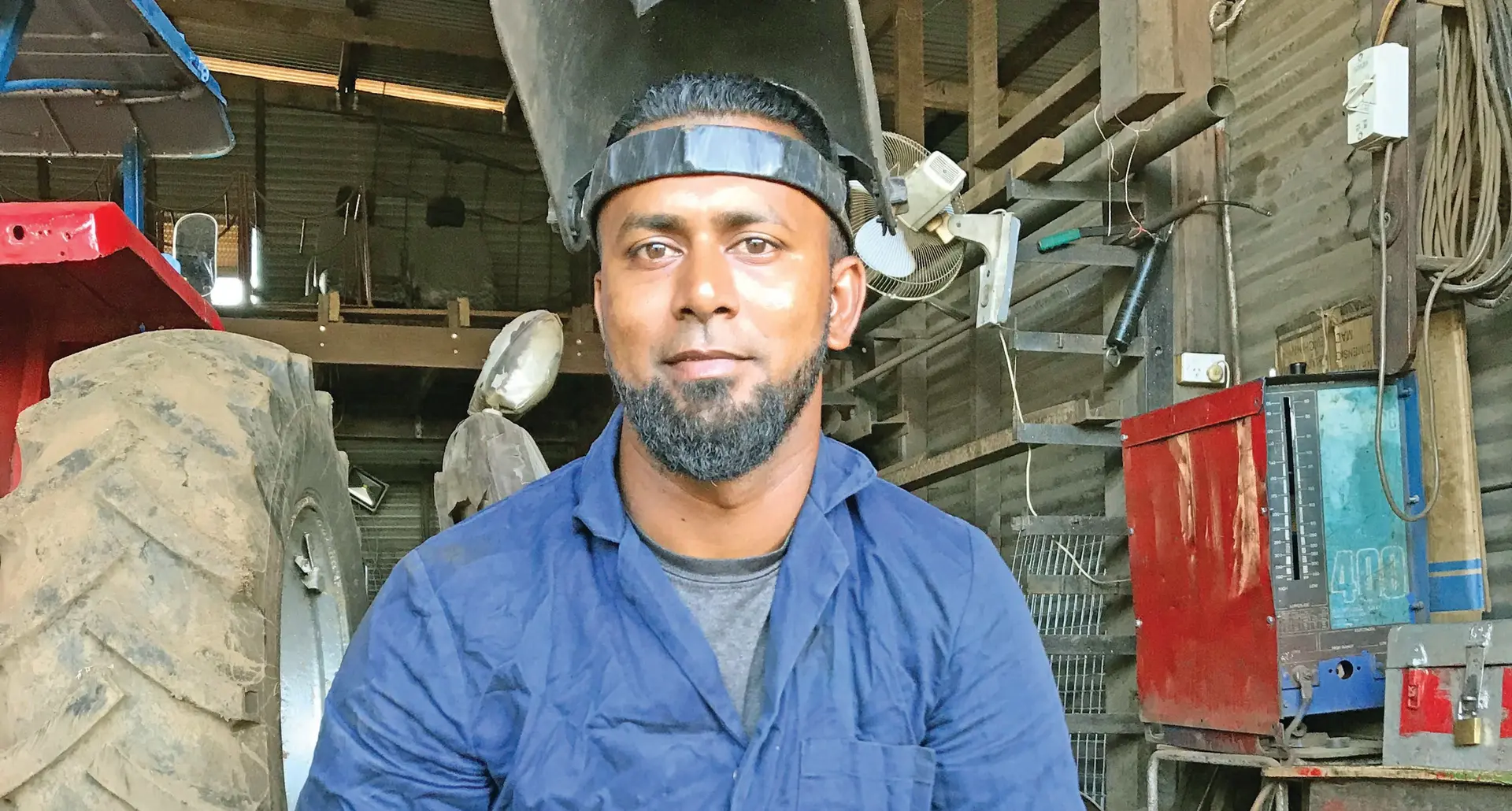 Shafil Irsaz Ali working at Abbas Engineering Limited as a foreman in Labasa on September 14, 2020.  Photo: Shratika Naidu