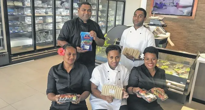 The outlet: Staff members of the Golden Ocean Seafood shop located in the new Flagstaff Plaza, Suva. Photo: Maraia Vula
