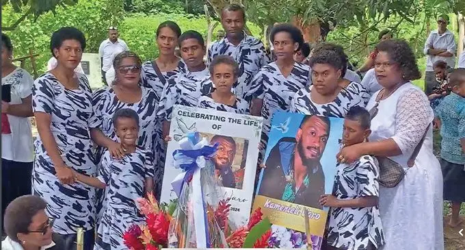 Family and friends of the late Kaminieli Varo pay their final respects at his funeral at Navoci village, Nadi on November 22, 2024
