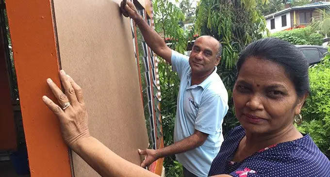Resident Pundit Sushil Maharaj  and his wife at their Waidamudamu home in Nausori.