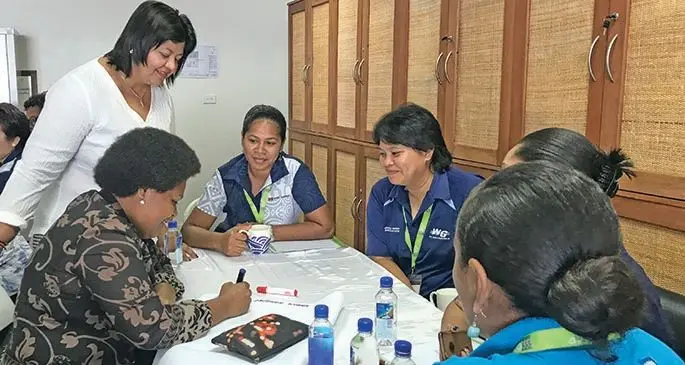 Women in Maritime (Fiji) attending a workshop early this year.