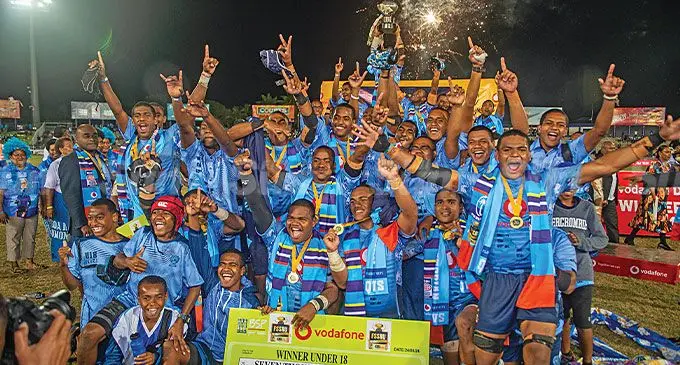 Vodafone Deans Trophy champions 2024 Queen Victoria School. Photo: Leon Lord