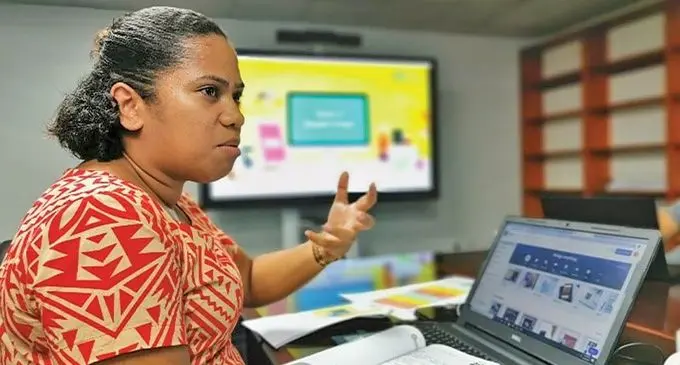 Fiji Meteorological Service’s Ana Degei on attachment to the Pacific Community to support peer-to-peer learning and digital communications. Photo: Pacific Community