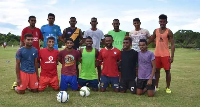 Dreketi team in the Vodafone Premier League at Subrail Park in Labasa on Feburary 11. Photo:Shratika Naidu