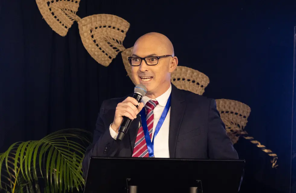 Andrew Drummond at the Pacific Islands News Association at the Wasawasa resort on September 23, 2026.