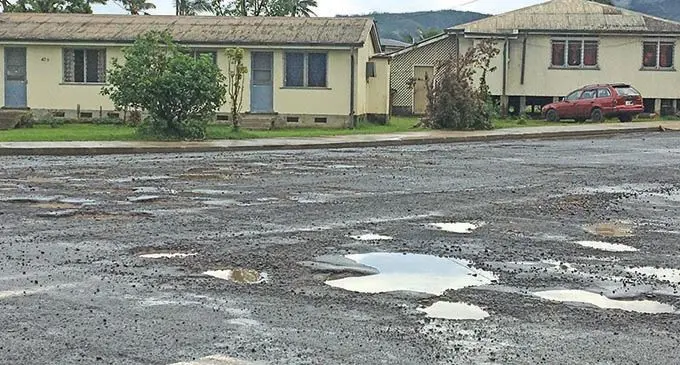 Potholes along James Madhavan Street in Labasa.