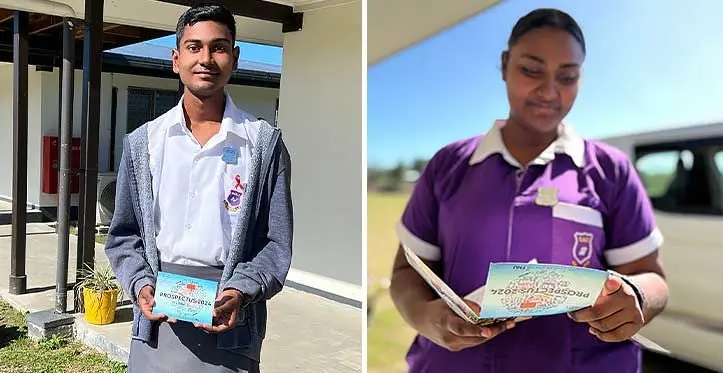 Sigatoka Methodist College Heads Prefect, Joel Chand and Sapna Reddy.