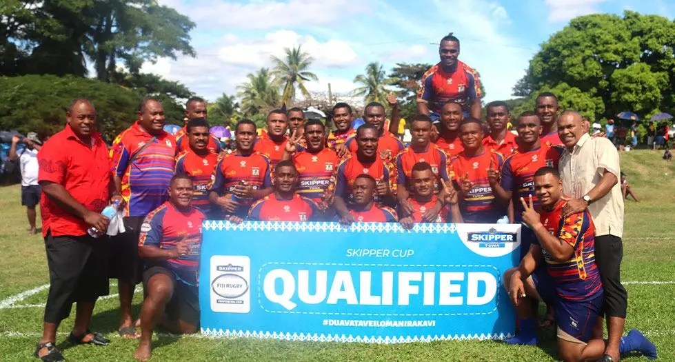 Namosi rugby players and officials after confirmation of their stay in the Skipper Cup competition. Photo: FRU Media  