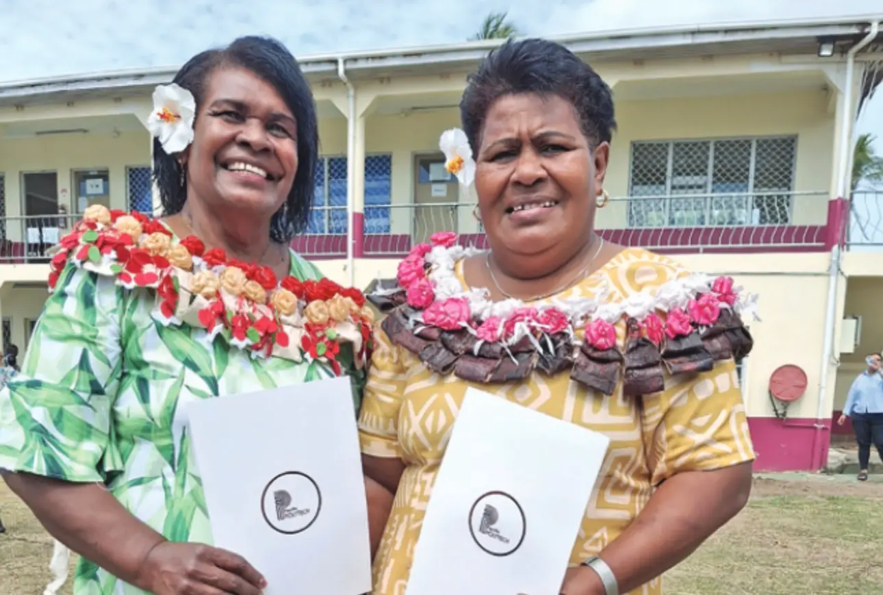 Verenaisi Raditora (right) and Miriama Tuinawavo at the Pacific Polytech campus in Tavua. Photo: Mereleki Nai