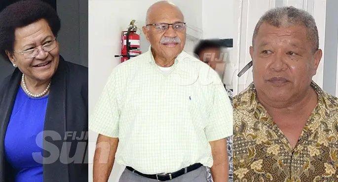 Adi Litia Qionibaravi, Sitiveni Rabuka and Watisoni Nata. Photo: Ronald Kumar