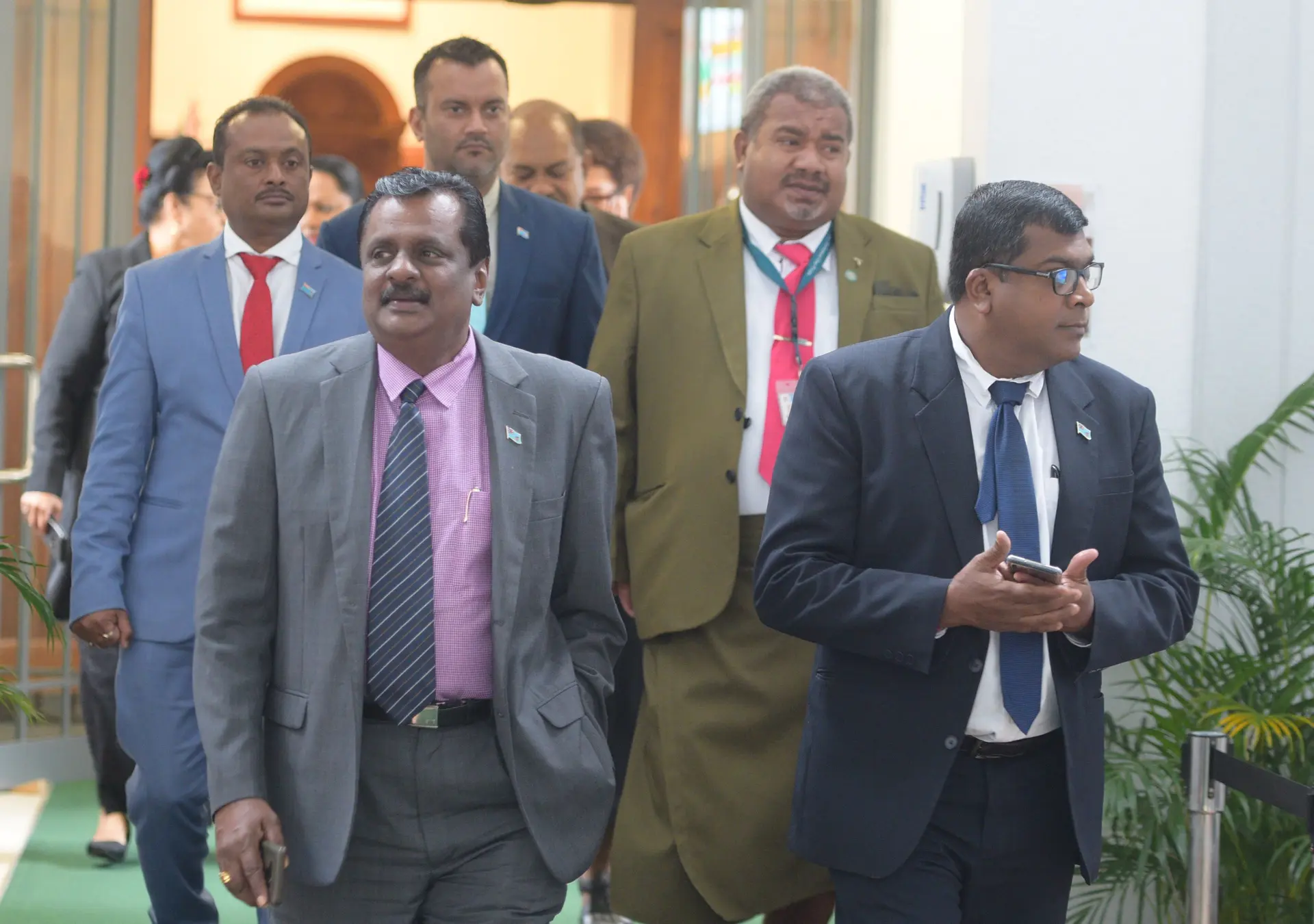 Minister for Youth and Sports Praveen Bala outside Parliament 2, 2020. Photo: Ronald Kumar.