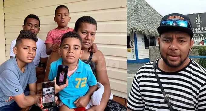 Left: Wife of accident victim Olivia Bulutani with her sons holding the picture of their late father and grandmother. (back from left) Asaeli Bulutani, 17, Ledua Bulutani Junior, 8, (front from left) Robert Bulutani, 12, and Jone Bulutani, 5, at their home in Namadi, Suva on September 21, 2020. Photo: Inoke Rabonu. Right: Ledua Bulutani.