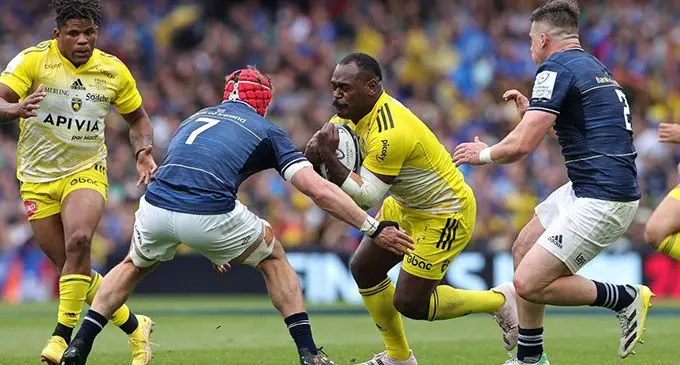 Flying Fijian Levani Botia (with ball) was in devastating form for La Rochelle in the final of the Heineken Championships Cup. Photo: News 