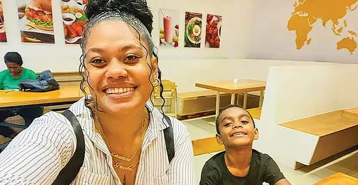 Dr Kesaya Tagivuni with her son, Elijah Princeton.