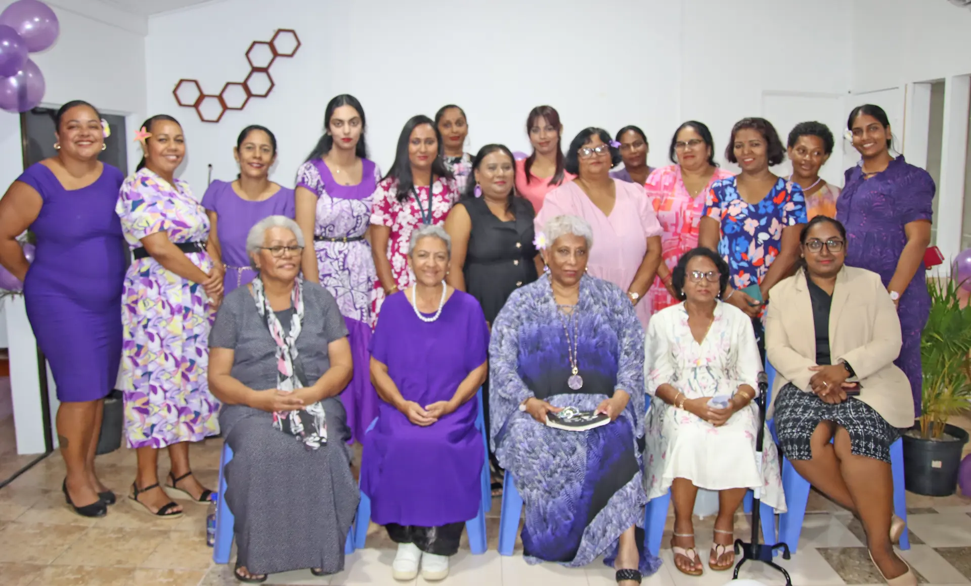 Women during the International Women's Day celebration at the University of Fiji celebration. 