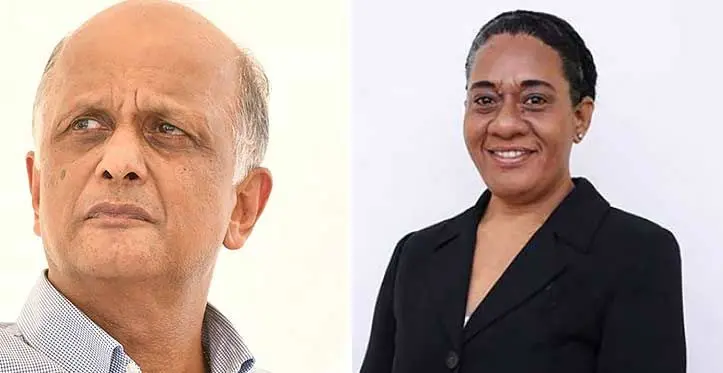 Fiji Airways Chairperson Nalin Patel ,Fiji Airways Director, Seni Nabou
