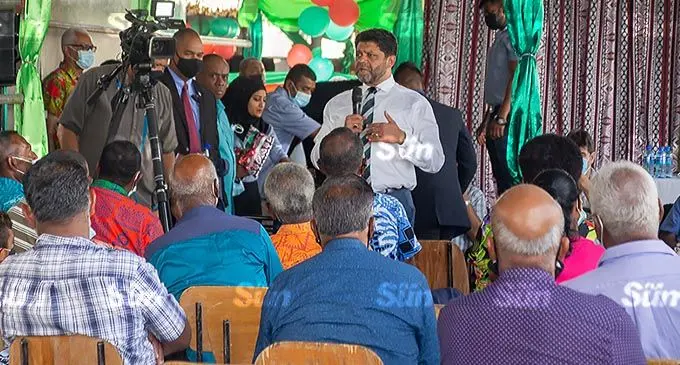 Acting Prime Minister and Attorney-General Aiyaz Sayed-Khaiyum during the talanoa session with farmers at the FCDCL Complex in Manoca, Nausori on December 7, 2021.