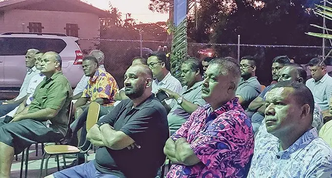 Participants of the public consulation at Vitogo, Lautoka on December 20, 2023. Inset: Topcare and Breadshop owner Prakash Chand. Photos: Salote Qalubau