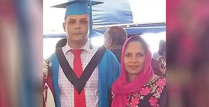Assistant Superintended of Police Mohammed Hanif with his wife Nazmeen Nisha. Photo: Waisea Nasokia