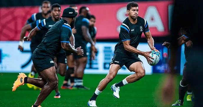 Fiji Airways Flying Fijians number 10 Ben Volavola will be a key player against Georgia today at the Hanazono Rugby Stadium.   Photo: Bruce Southwick/ZoomFiji