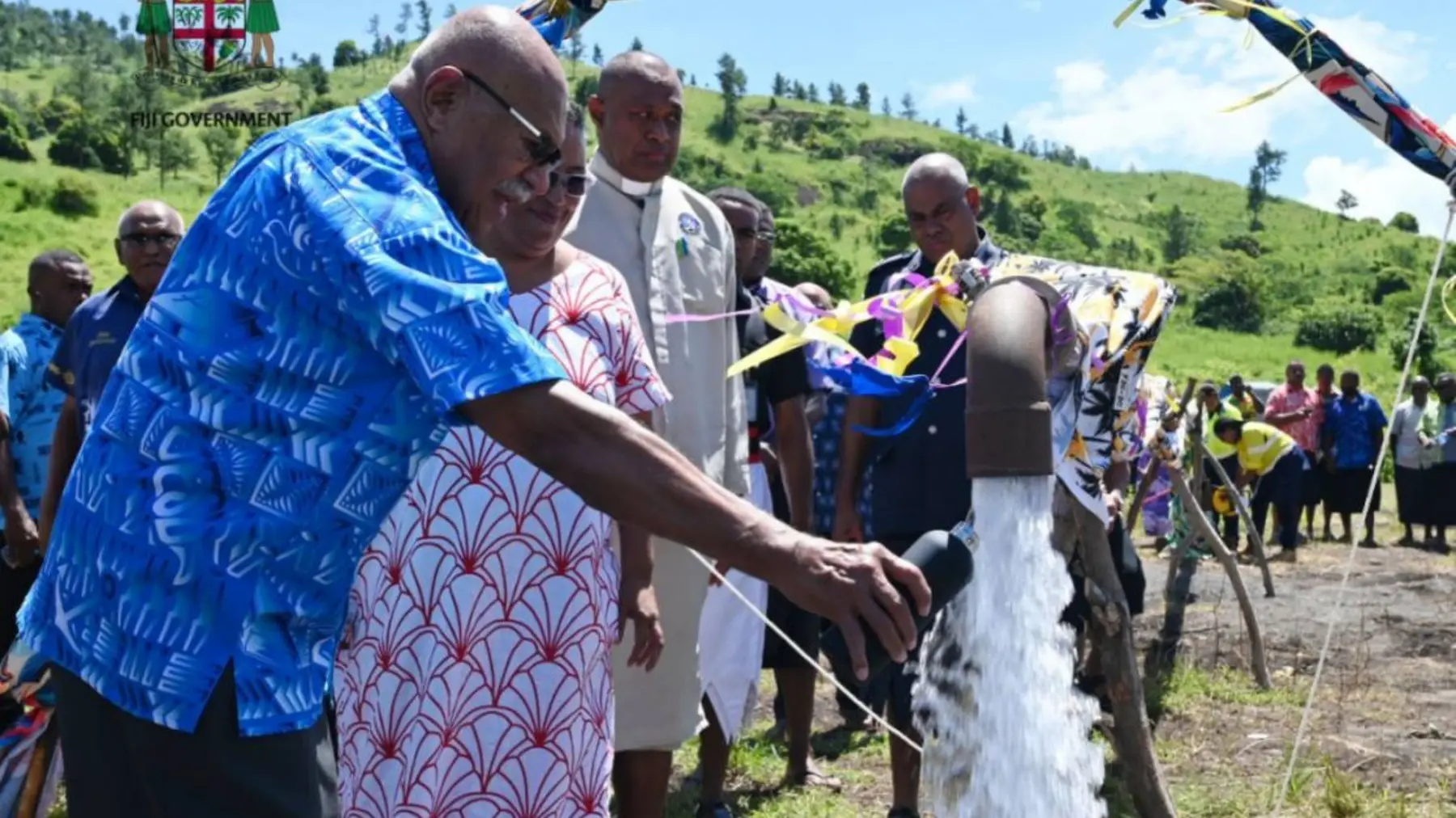 Prime Minister Sitiveni Rabuka officiates at the new Naseyani water plant in Ra.