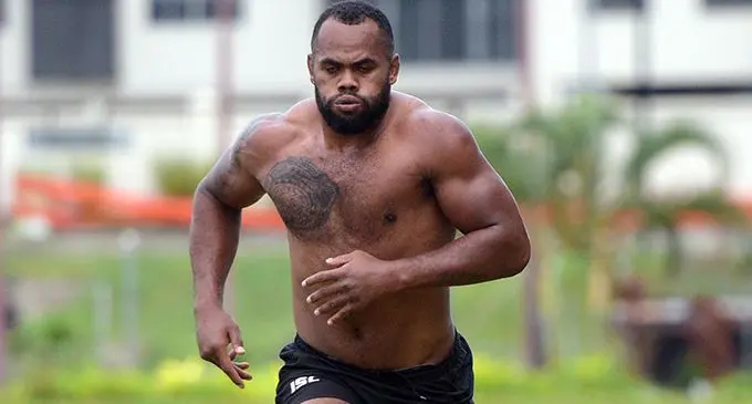 Peceli Yato during Fiji Airways Flying Fijians training at  Albert Park on August 16, 2019. Photo: Ronald Kumar.