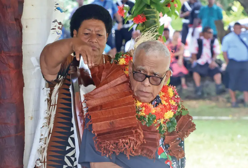 President and Tui Cakau Ratu Naiqama Lalabalavu during the vakasenuqanuqa ceremony in Somosomo Village, Taveuni on March 18, 2025. Photo: iTaukei Affairs Board